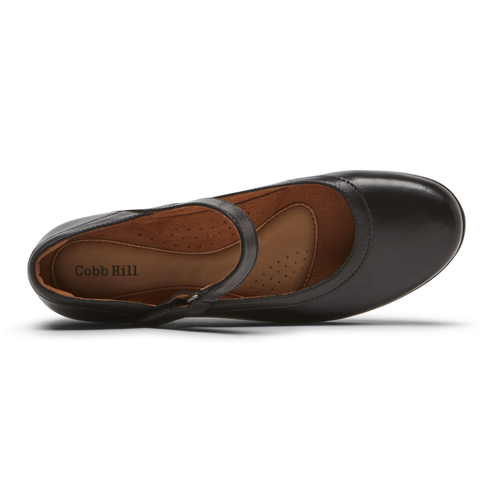 Rockport Flats Sko Dame Svart - Cobb Hill Laurel Mary Jane - ATLI30648